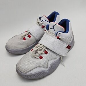 Jordan Trainer ST Premium White Blue Red Elephant Print 854557-100 Mens 9.5